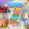 Rainbow Number 7 Pinata for 7th Birthday Party Decorations, Fiesta, Cinco de Mayo Celebration (Small, 12 x 16.75 x 3 Inches)
